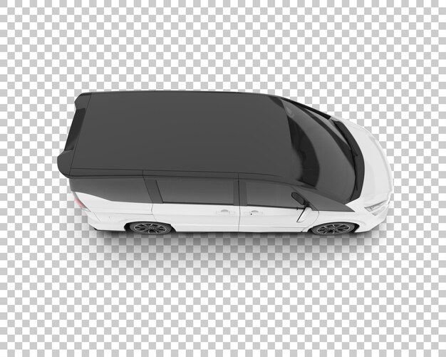 Auto de la ciudad blanco sobre un fondo transparente Ilustración de renderización 3D