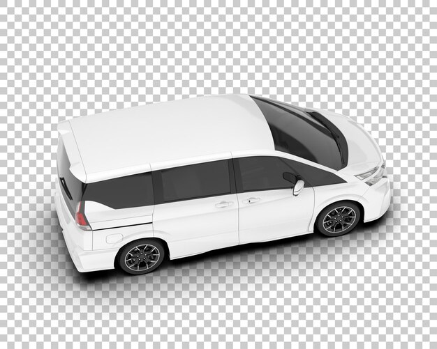 Auto de la ciudad blanco sobre un fondo transparente Ilustración de renderización 3D