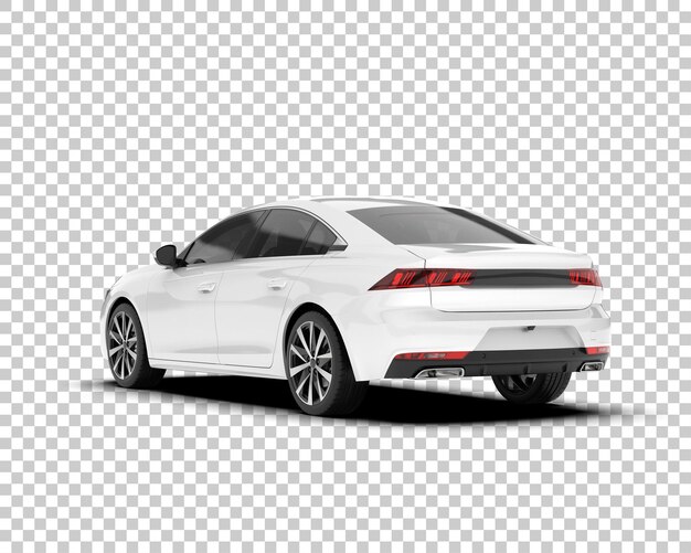 Auto de la ciudad blanco sobre un fondo transparente Ilustración de renderización 3D