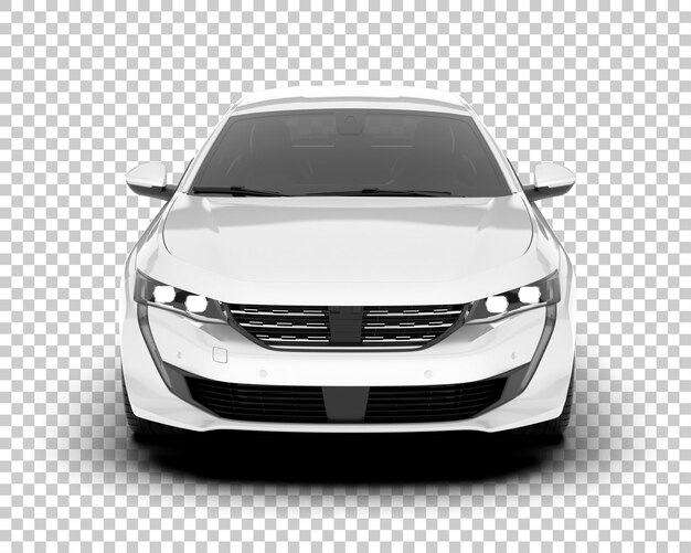 Auto de la ciudad blanco sobre un fondo transparente Ilustración de renderización 3D