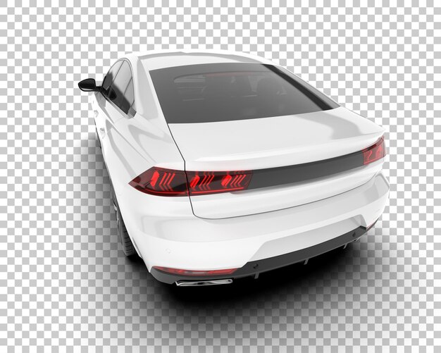 Auto de la ciudad blanco sobre un fondo transparente Ilustración de renderización 3D