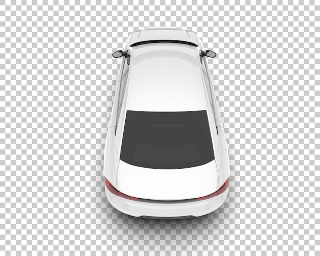 Auto de la ciudad blanco sobre un fondo transparente Ilustración de renderización 3D