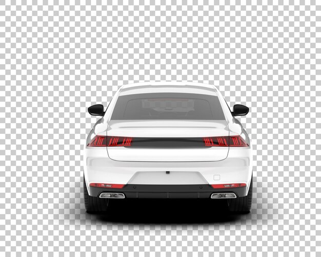 Auto de la ciudad blanco sobre un fondo transparente Ilustración de renderización 3D