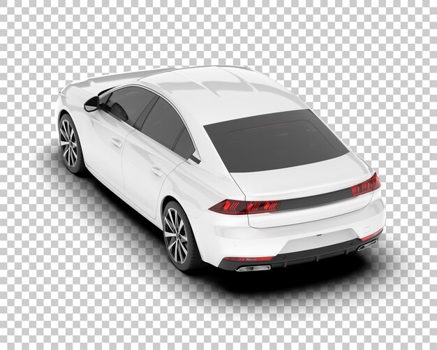 Auto de la ciudad blanco sobre un fondo transparente Ilustración de renderización 3D
