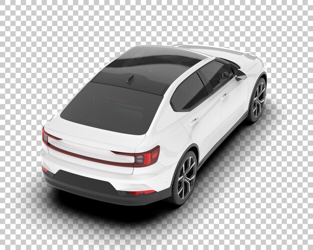 Auto de la ciudad blanco sobre un fondo transparente Ilustración de renderización 3D