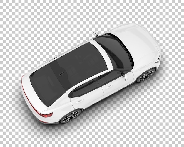 Auto de la ciudad blanco sobre un fondo transparente Ilustración de renderización 3D