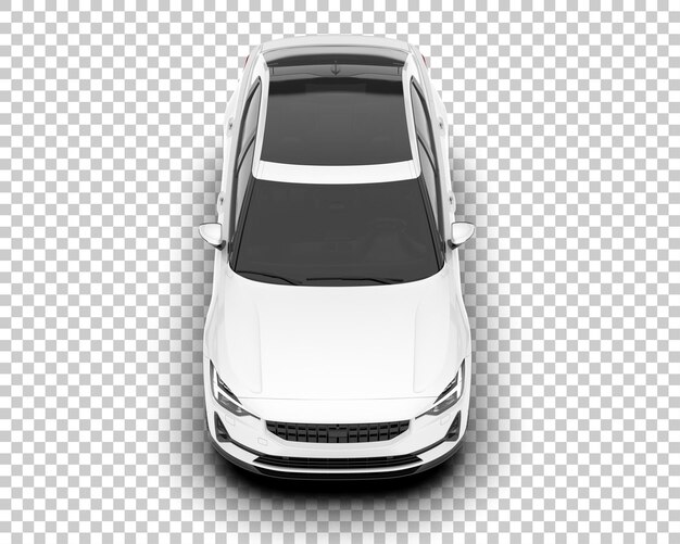 Auto de la ciudad blanco sobre un fondo transparente Ilustración de renderización 3D