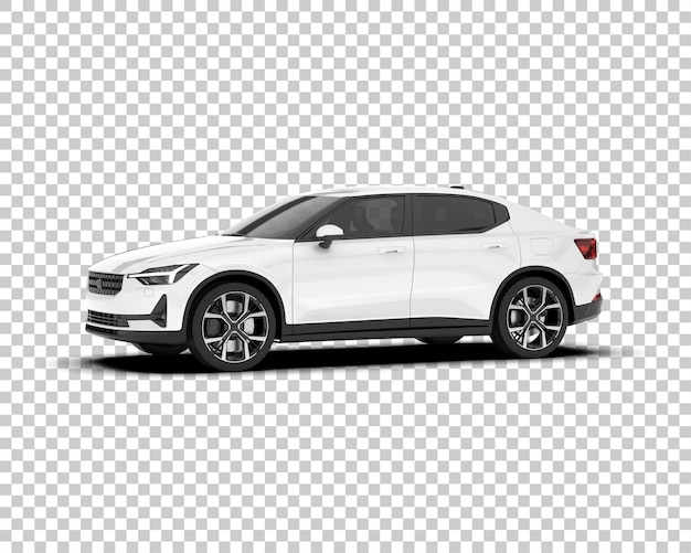Auto de la ciudad blanco sobre un fondo transparente Ilustración de renderización 3D