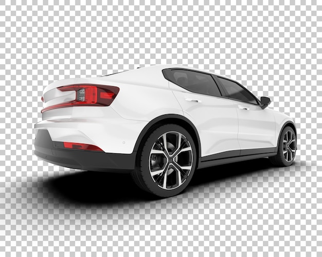 Auto de la ciudad blanco sobre un fondo transparente Ilustración de renderización 3D