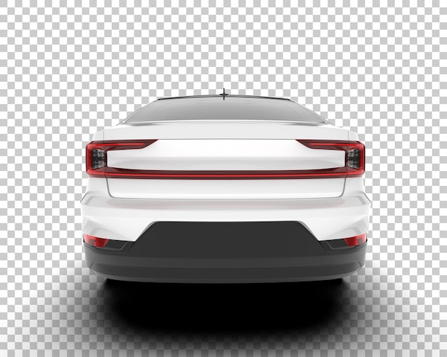 Auto de la ciudad blanco sobre un fondo transparente Ilustración de renderización 3D