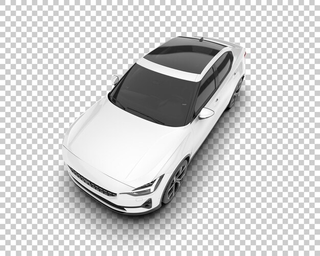 Auto de la ciudad blanco sobre un fondo transparente Ilustración de renderización 3D