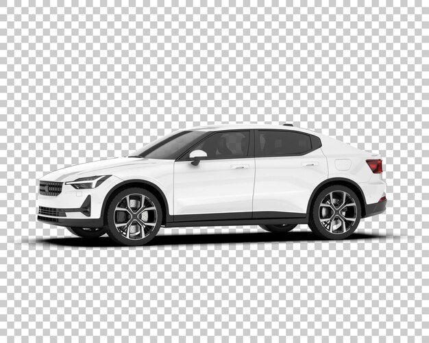 Auto de la ciudad blanco sobre un fondo transparente Ilustración de renderización 3D