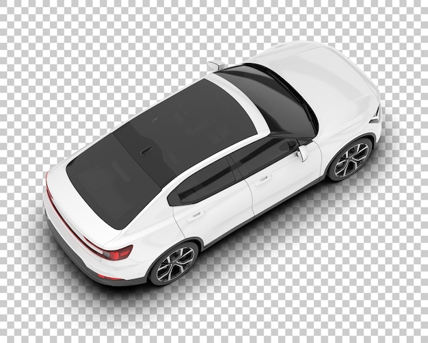 Auto de la ciudad blanco sobre un fondo transparente Ilustración de renderización 3D