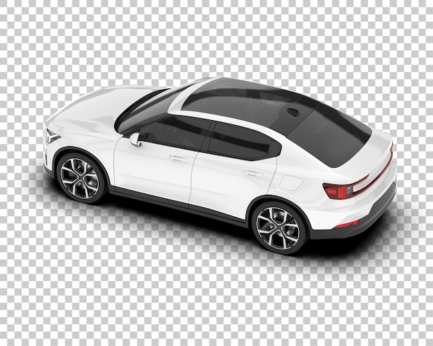 Auto de la ciudad blanco sobre un fondo transparente Ilustración de renderización 3D