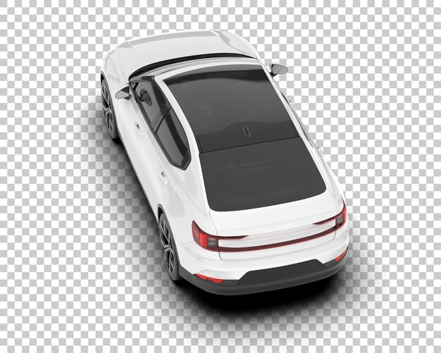 Auto de la ciudad blanco sobre un fondo transparente Ilustración de renderización 3D