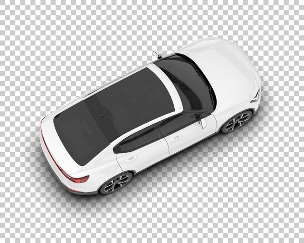 Auto de la ciudad blanco sobre un fondo transparente Ilustración de renderización 3D