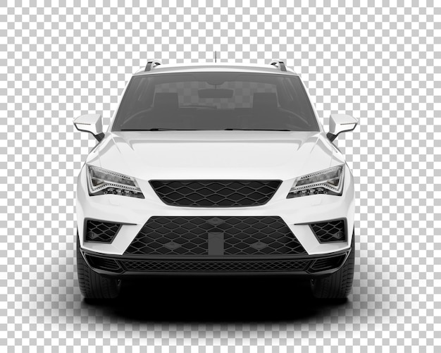 Auto de la ciudad blanco sobre un fondo transparente Ilustración de renderización 3D