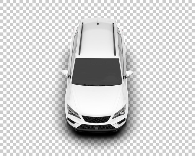 Auto de la ciudad blanco sobre un fondo transparente Ilustración de renderización 3D