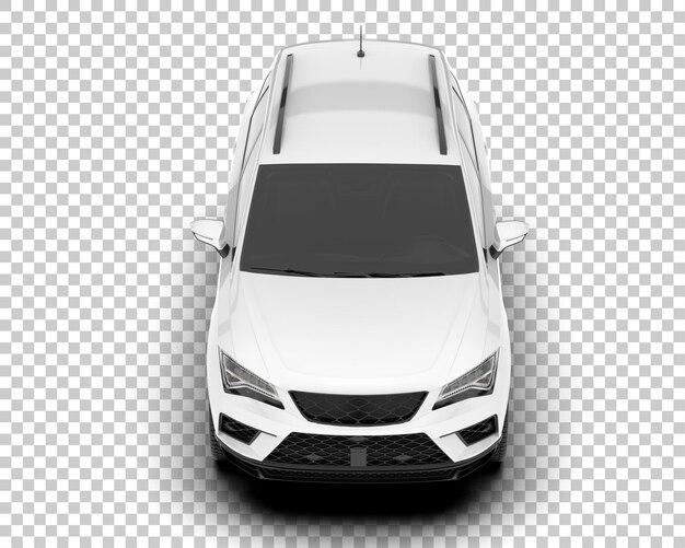 Auto de la ciudad blanco sobre un fondo transparente Ilustración de renderización 3D