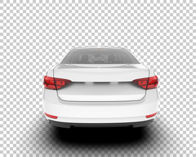 Auto de la ciudad blanco sobre un fondo transparente Ilustración de renderización 3D