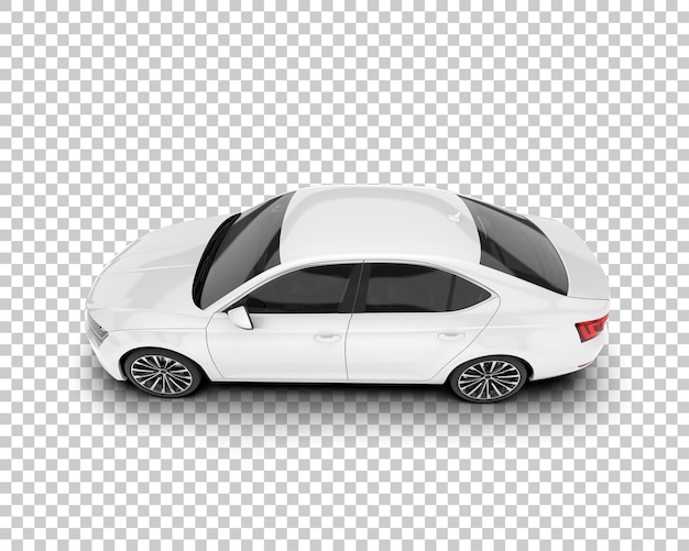 Auto de la ciudad blanco sobre un fondo transparente Ilustración de renderización 3D