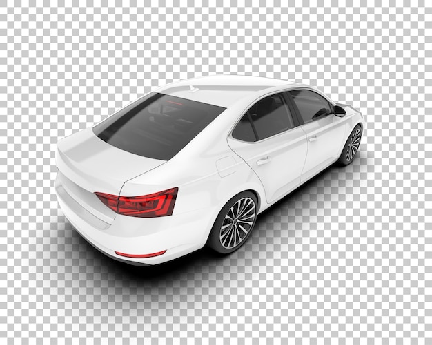 Auto de la ciudad blanco sobre un fondo transparente Ilustración de renderización 3D