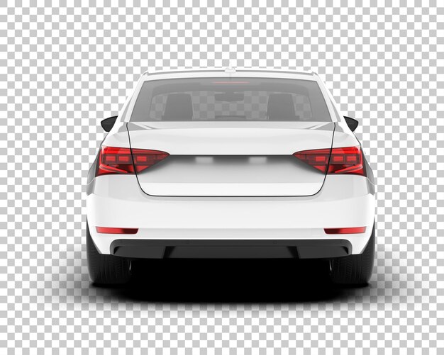 Auto de la ciudad blanco sobre un fondo transparente Ilustración de renderización 3D