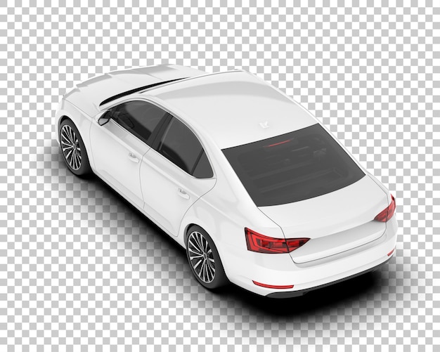 Auto de la ciudad blanco sobre un fondo transparente Ilustración de renderización 3D