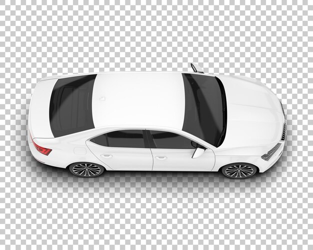 Auto de la ciudad blanco sobre un fondo transparente Ilustración de renderización 3D