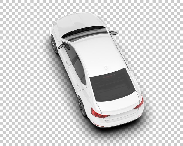 Auto de la ciudad blanco sobre un fondo transparente Ilustración de renderización 3D