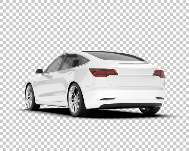 Auto de la ciudad blanco sobre un fondo transparente Ilustración de renderización 3D