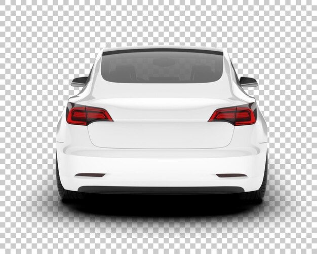 Auto de la ciudad blanco sobre un fondo transparente Ilustración de renderización 3D