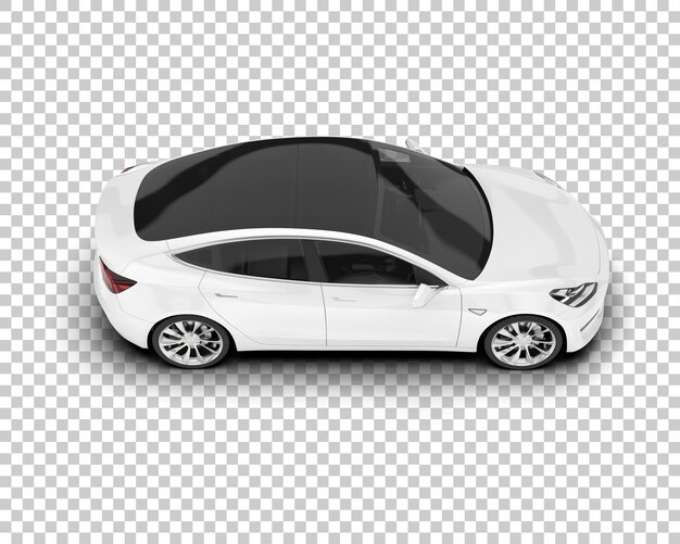 Auto de la ciudad blanco sobre un fondo transparente Ilustración de renderización 3D