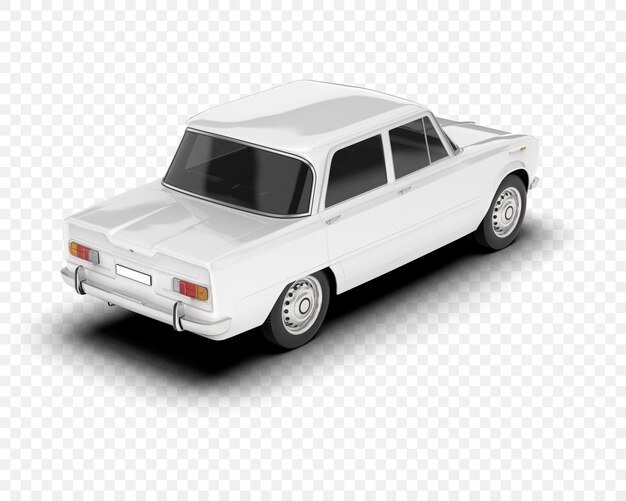Auto classica isolata su sfondo trasparente rappresentazione 3d