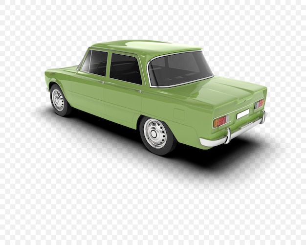 Auto classica isolata su sfondo trasparente rappresentazione 3d