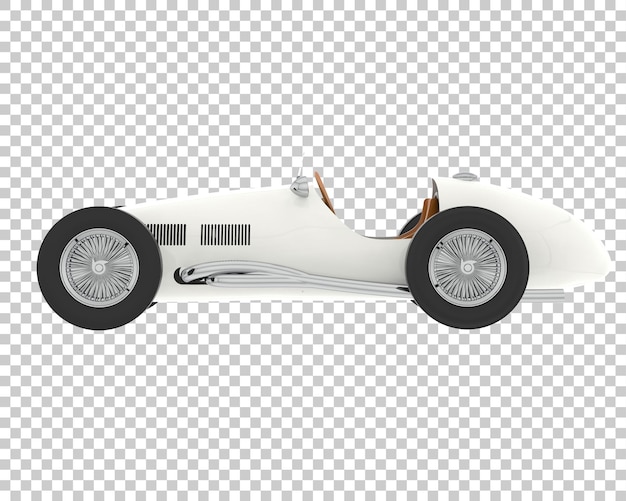 Auto da corsa retrò su sfondo trasparente 3d rendering illustrazione