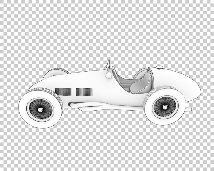 PSD auto da corsa retrò su sfondo trasparente 3d rendering illustrazione