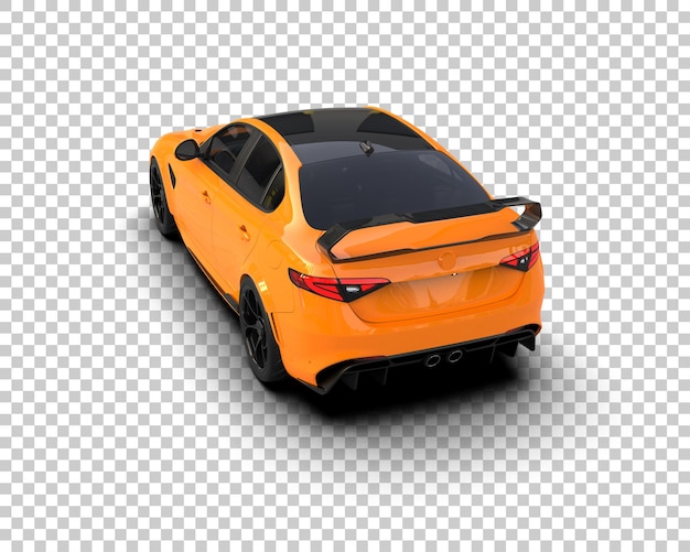 Auto deportivo aislado en el fondo Ilustración de renderización 3D