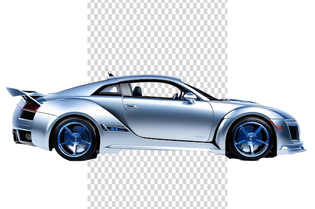 Auto deportivo en una ilustración de fondo transparente para su diseño