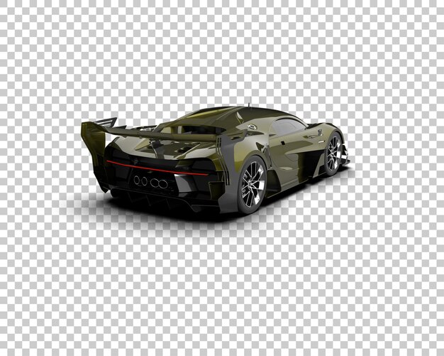 Auto deportivo realista aislado en el fondo Ilustración de renderización 3D