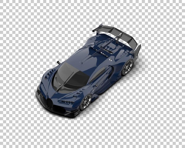 Auto deportivo realista aislado en el fondo Ilustración de renderización 3D