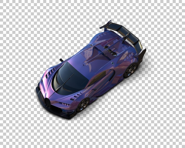 Auto deportivo realista aislado en el fondo Ilustración de renderización 3D