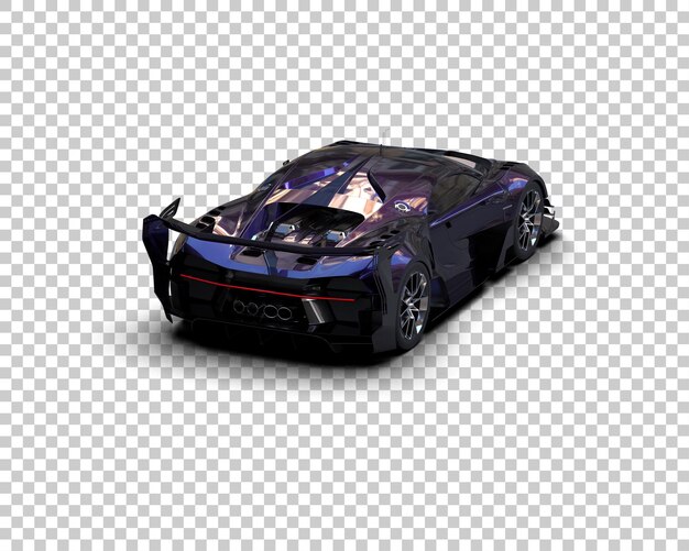 Auto deportivo realista aislado en el fondo Ilustración de renderización 3D