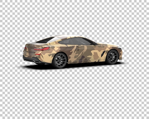 Auto deportivo realista aislado en el fondo Ilustración de renderización 3D
