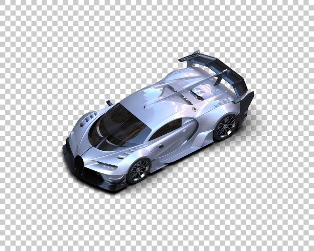 Auto deportivo realista aislado en el fondo Ilustración de renderización 3D