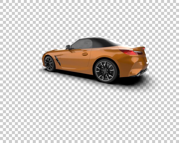 Auto deportivo realista aislado en el fondo Ilustración de renderización 3D