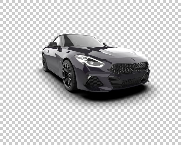 Auto deportivo realista aislado en el fondo Ilustración de renderización 3D