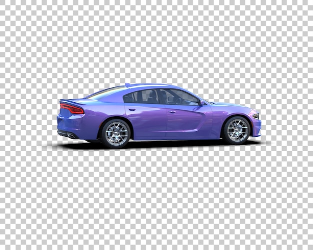 Auto deportivo realista aislado en el fondo Ilustración de renderización 3D