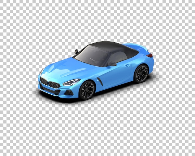 Auto deportivo realista aislado en el fondo Ilustración de renderización 3D
