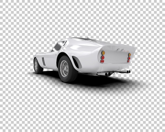 Auto deportivo realista aislado en el fondo Ilustración de renderización 3D
